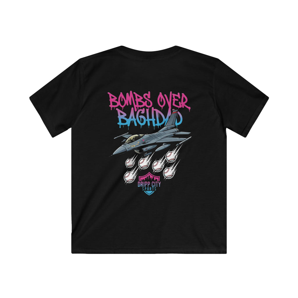 Kids Tee - "Bombs Over Baghdad" Jet Graphic Dripp City Sports T-Shirt