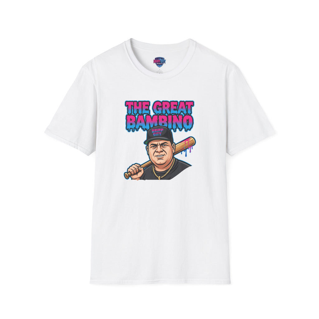 The Great Bambino T-Shirt — Retro Baseball Design with Bat Illustration
