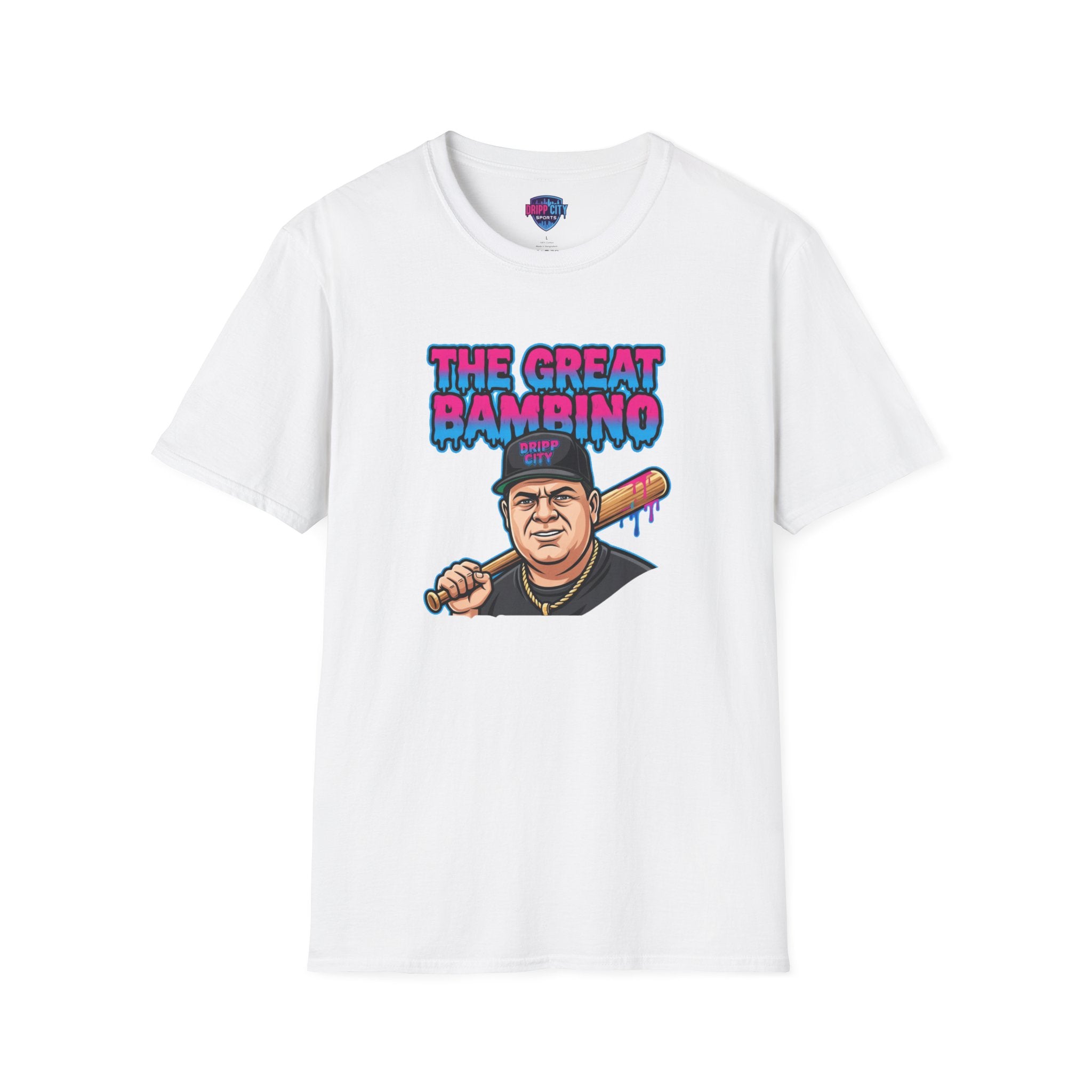 The Great Bambino T-Shirt — Retro Baseball Design with Bat Illustration