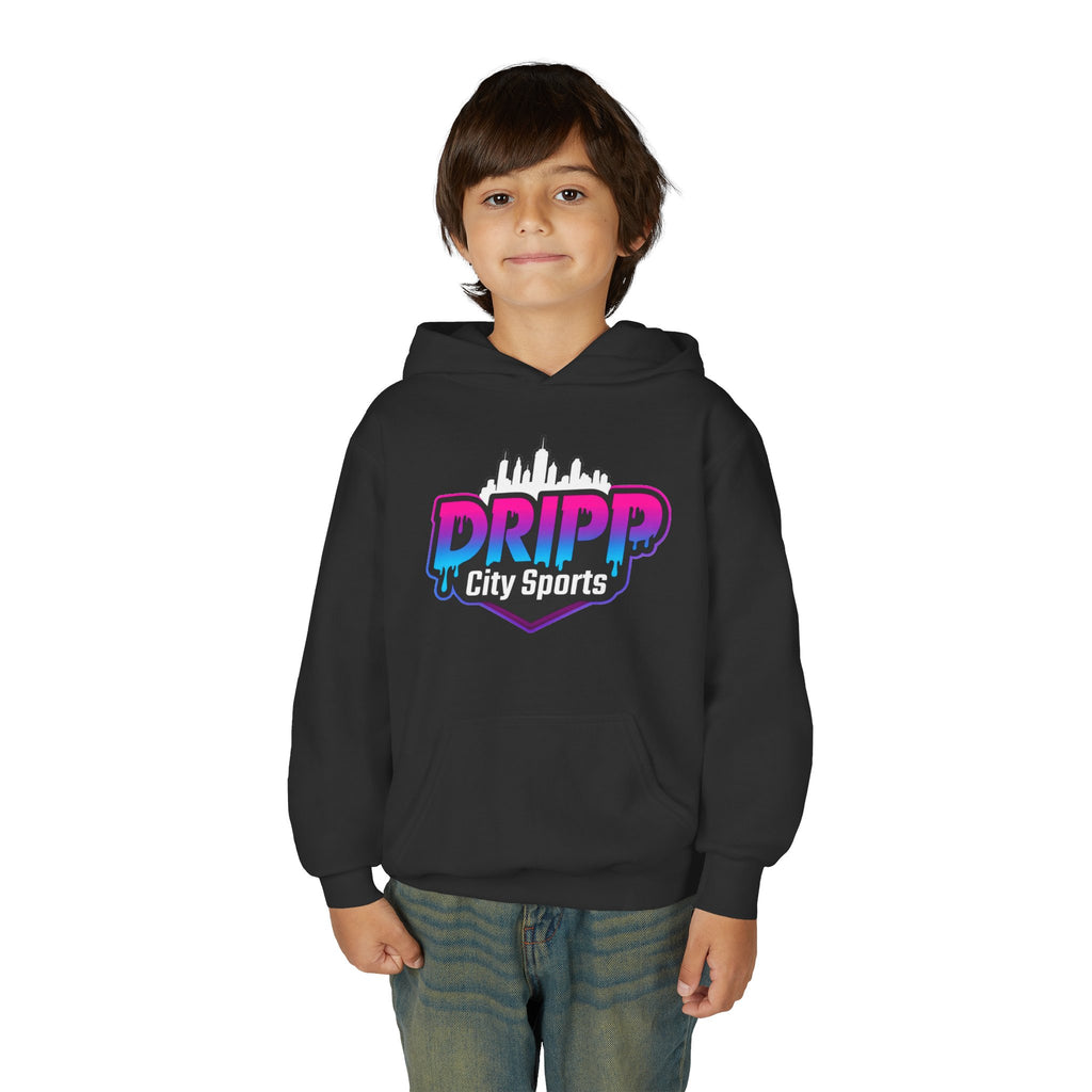 Dripp City Sports Youth Hoodie — Neon Graffiti Streetwear for Kids