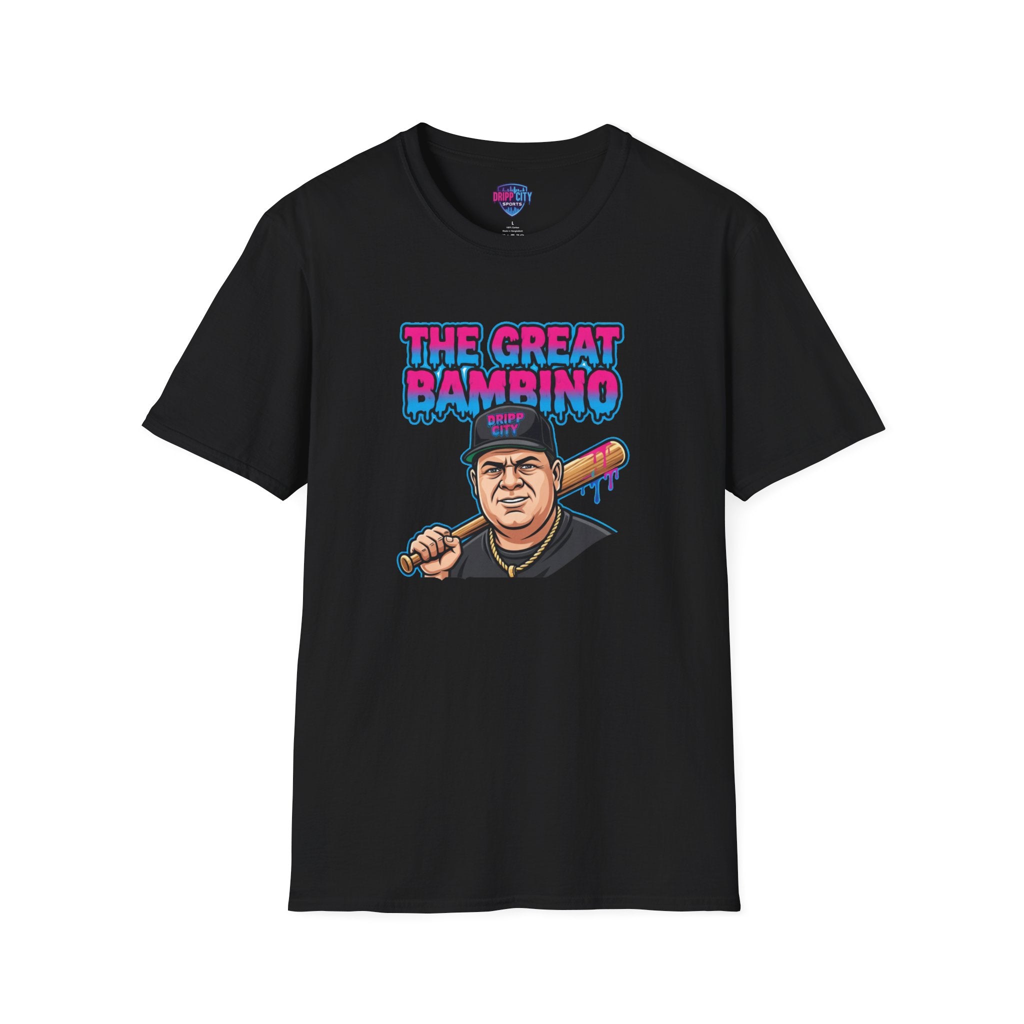 The Great Bambino T-Shirt — Retro Baseball Design with Bat Illustration