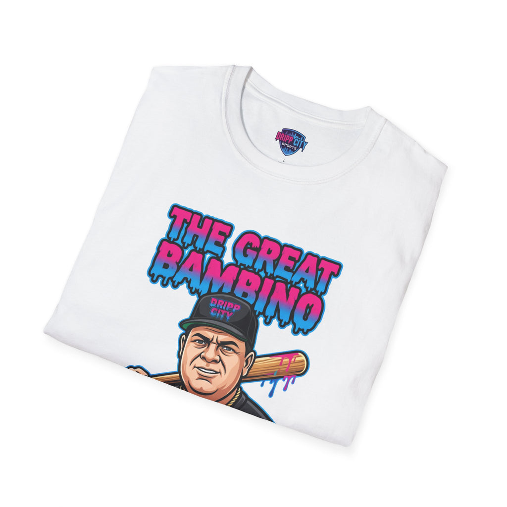 The Great Bambino T-Shirt — Retro Baseball Design with Bat Illustration